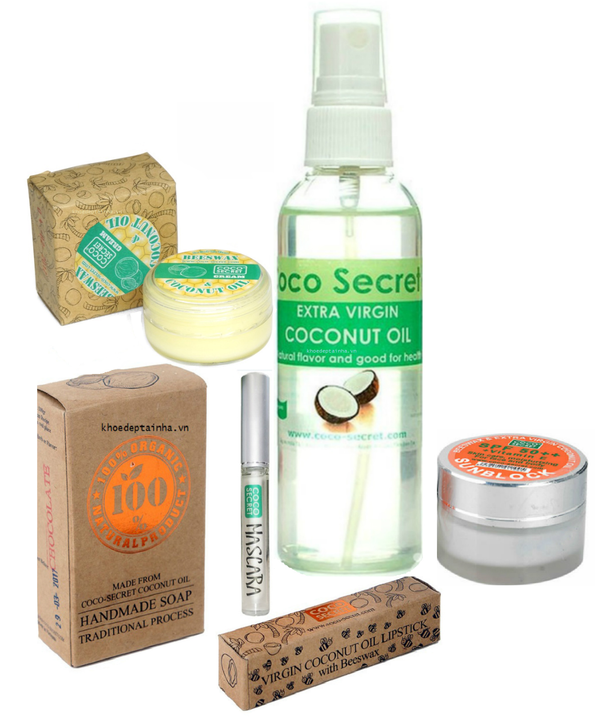 Bộ sản phẩm chăm sóc toàn diện cơ thể từ dầu dừa nguyên chất Coco secret - kheodeptainha.vn