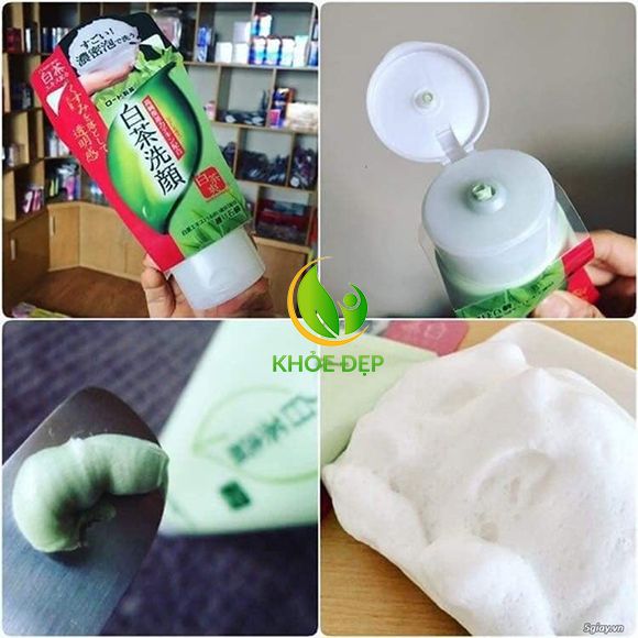 Shirochasou Green Tea Foam giúp da căng mịn, se khít lỗ chân lông